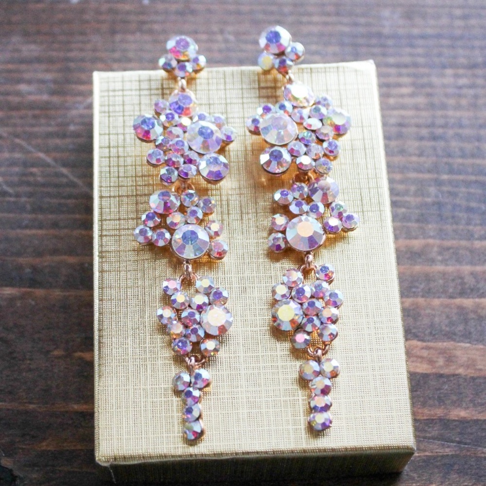 BRAND NEW AB Stone Bubble Dangle Earrings